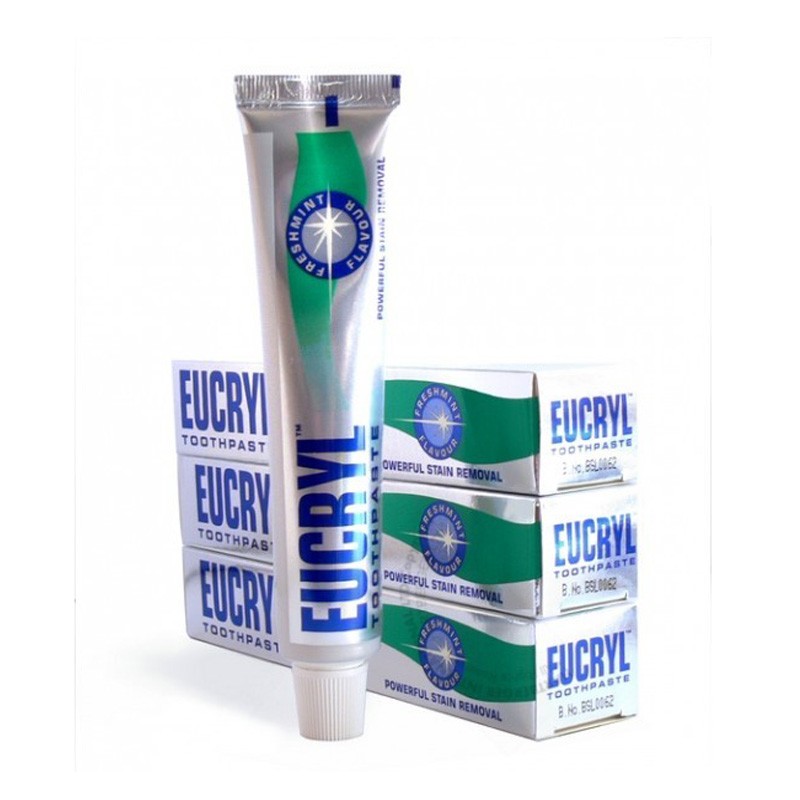 Kem đánh răng trắng răng Eucryl Anh Quốc Giúp răng trắng sáng bền lâu , sạch bóng và thơm mát cả nhà - OZ Slim Store - 62g/tuýt