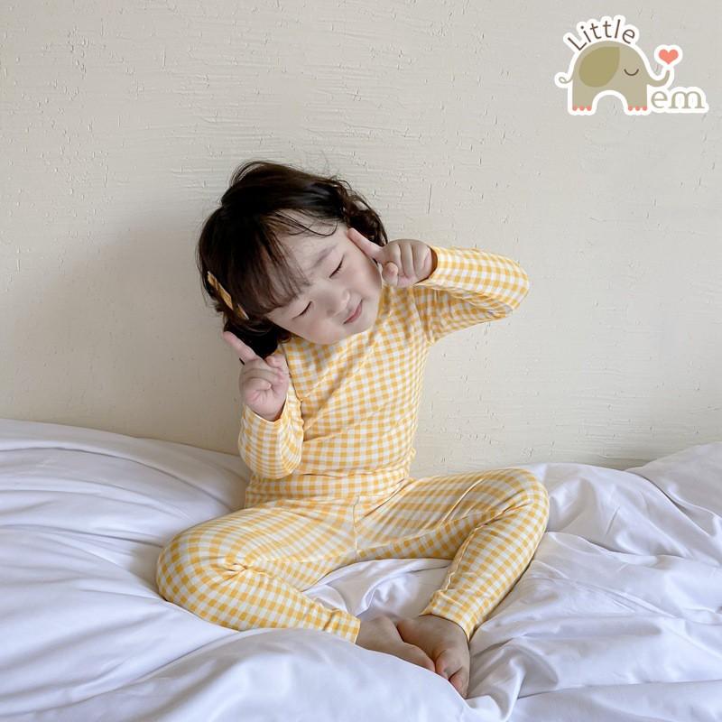 Bộ đồ dài tay cho bé trai/ bé gái _ Bộ caro