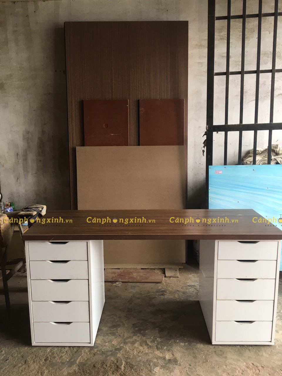Bàn làm việc, bàn học, bàn gaming CPX-BG01, có 10 hộc kéo đa năng