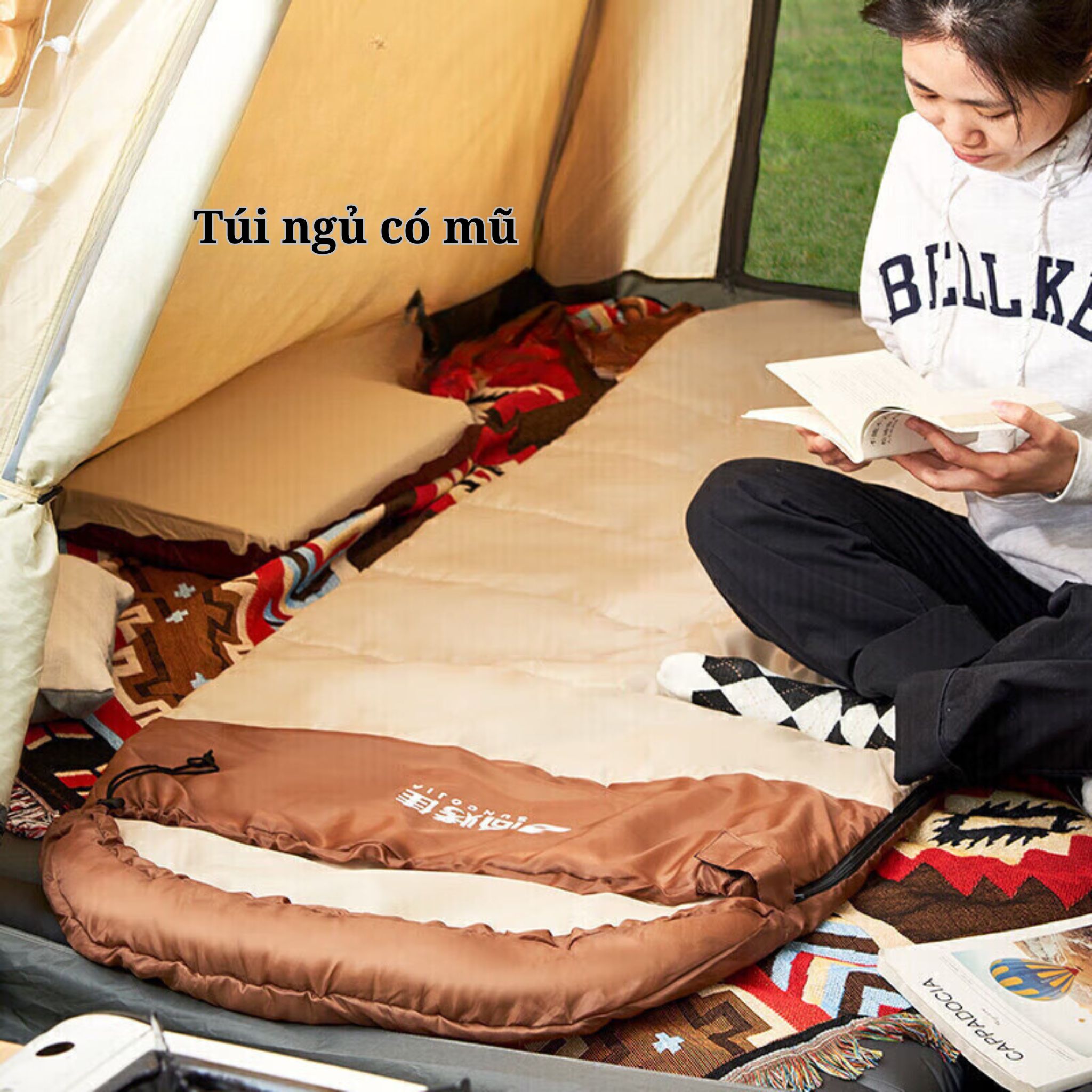 Túi ngủ Suncojia giữ ấm mùa đông, thích hợp cho cắm trại và nghỉ trưa của học sinh, có thể giặt máy