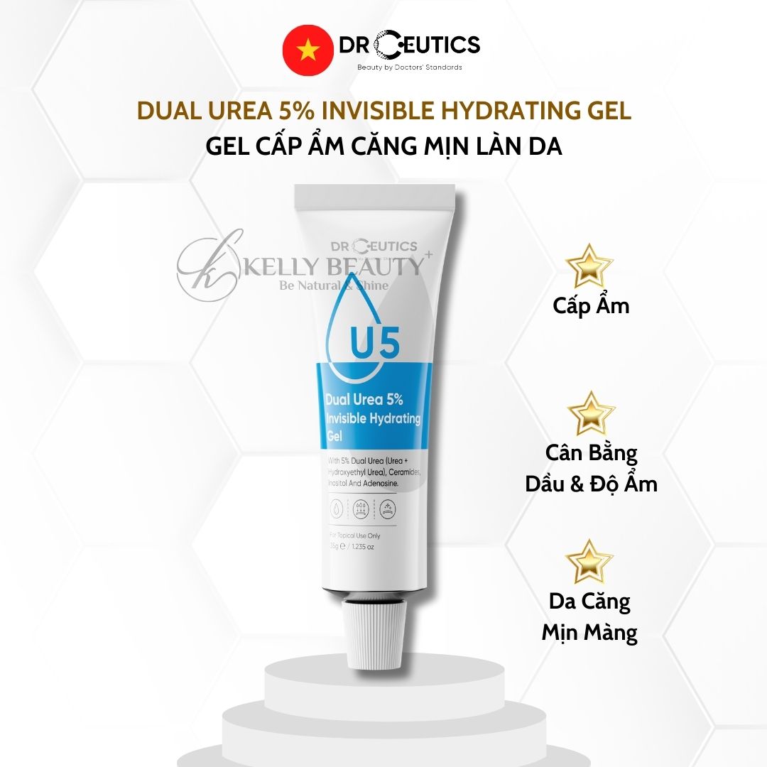Gel Cấp Ẩm DrCeutics Dual Urea 5% Invisible Hydrating Gel - Giúp Da Căng Mịn, Cân Bằng Dầu Nhờn - Kelly Beauty