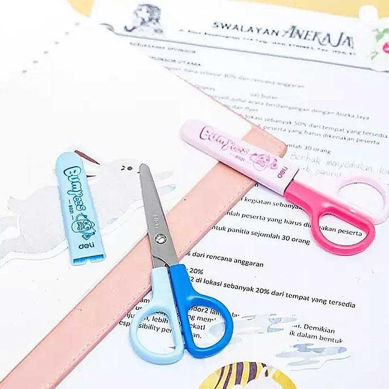 Bộ 2 Kéo Thủ Công Nhỏ 121mm - Deli 6021 - Màu Hồng