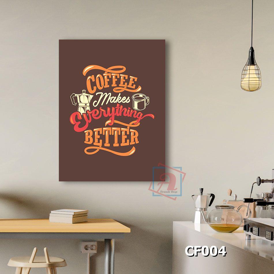 Tranh chữ nghệ thuật trang trí quán cafe kích thước 60x80cm - CF001-004