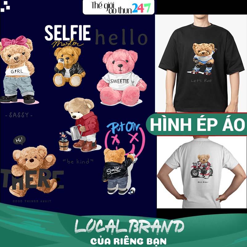 - Hình Gấu Teddy TD11 in bằng bàn ủi, bàn là