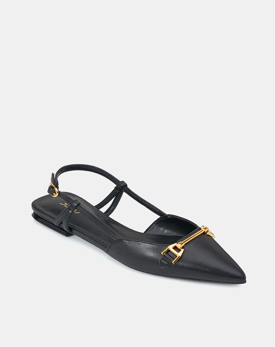 Giày Búp Bê Nữ 3cm Thời Trang JUNO Slingback Trang Trí Khóa BB03122