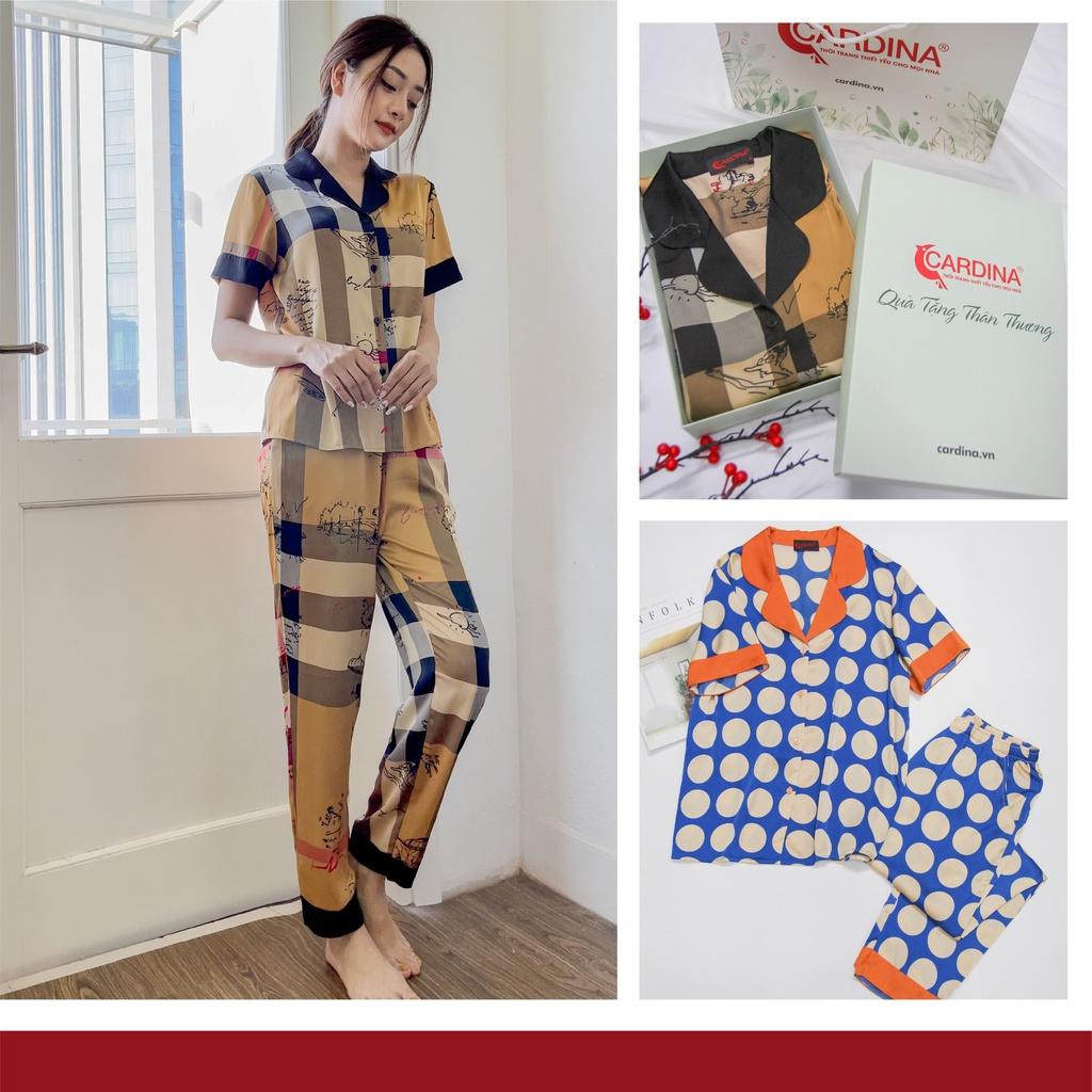 Bộ Pijama Nữ Chất Lụa mềm mại, co giãn nhẹ, yêu chiều làn da, màu sắc xinh yêu, tràn ngập không khí đón xuân