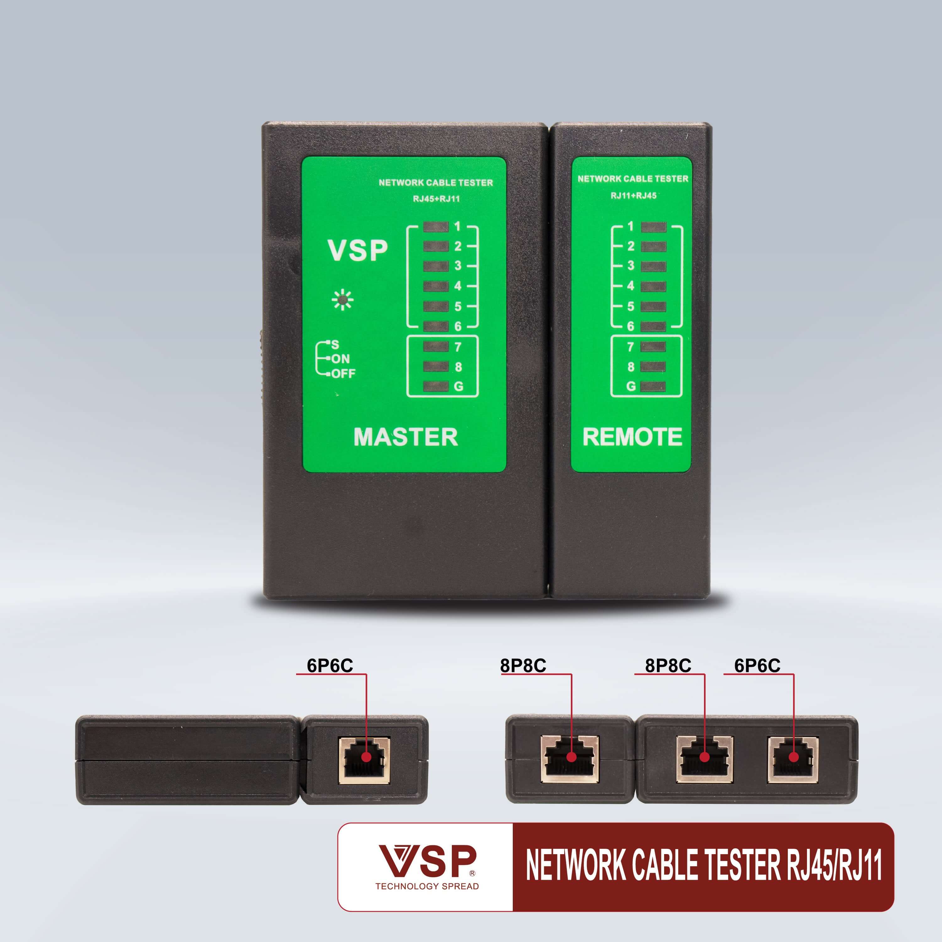 Hộp test cáp mạng RJ45 VSP tặng pin - Hàng nhập khẩu