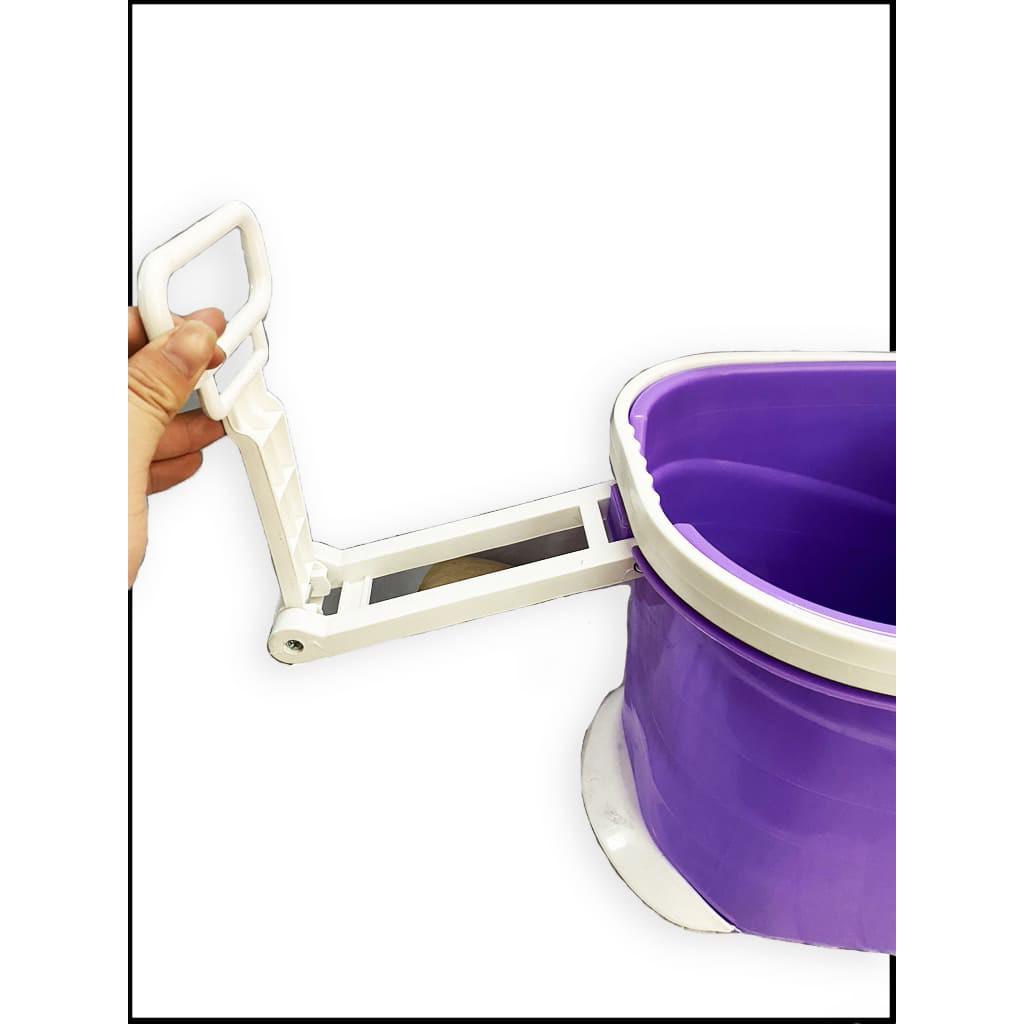 Bộ lau nhà 360 cao cấp thùng lau tự vắt thông minh lồng inox cây lau inox chắc chắn kèm 2 bông lau sợi cotton thấm hút cực tốt