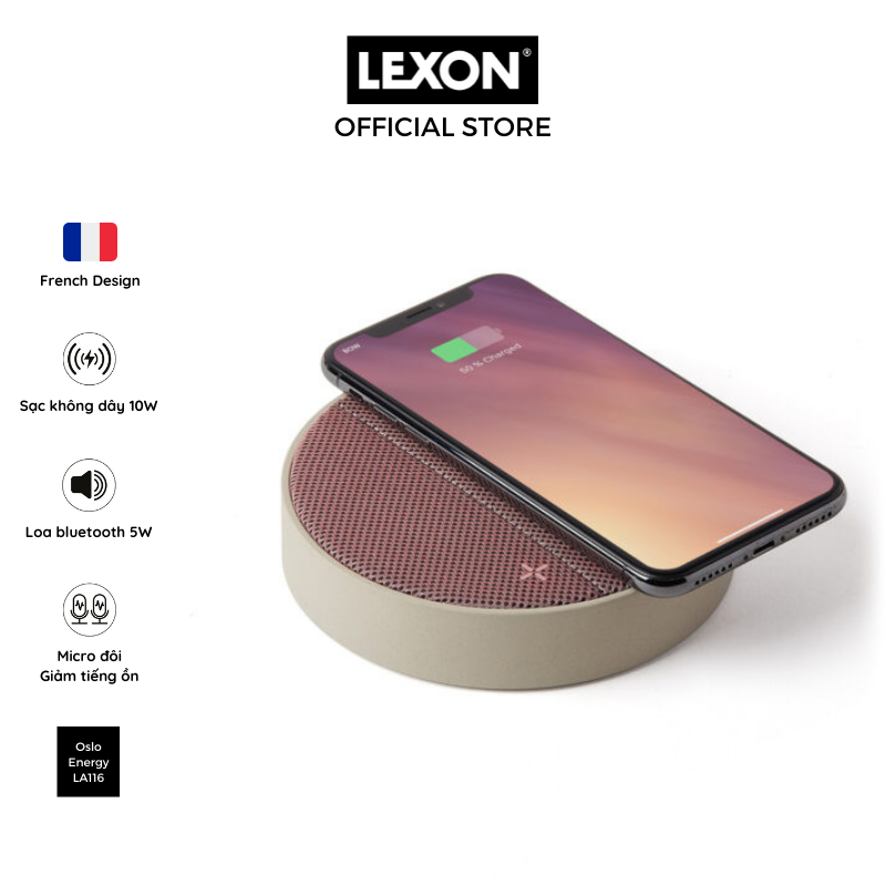 Trạm sạc không dây LEXON kiêm loa bluetooth 5W - OSLO ENERGY - Hàng chính hãng