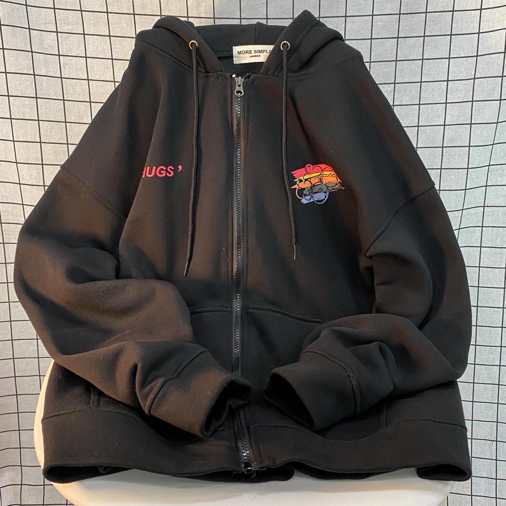 Áo Khoác Hoodie Zip XOXO Form Rộng Vải Nỉ Bông Tay Dài Phong Cách Trẻ Trung Nam Nữ Unisex