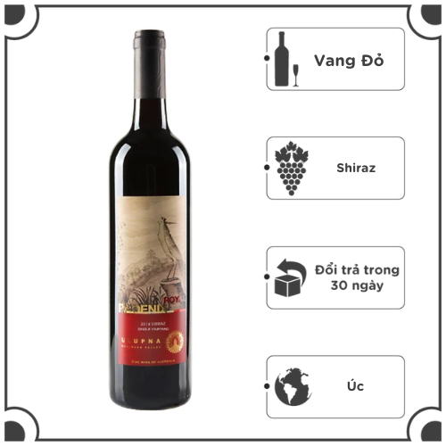 Rượu vang đỏ Ulupna Royal Phoenix Shiraz 2018 750ml 14.5% Alc