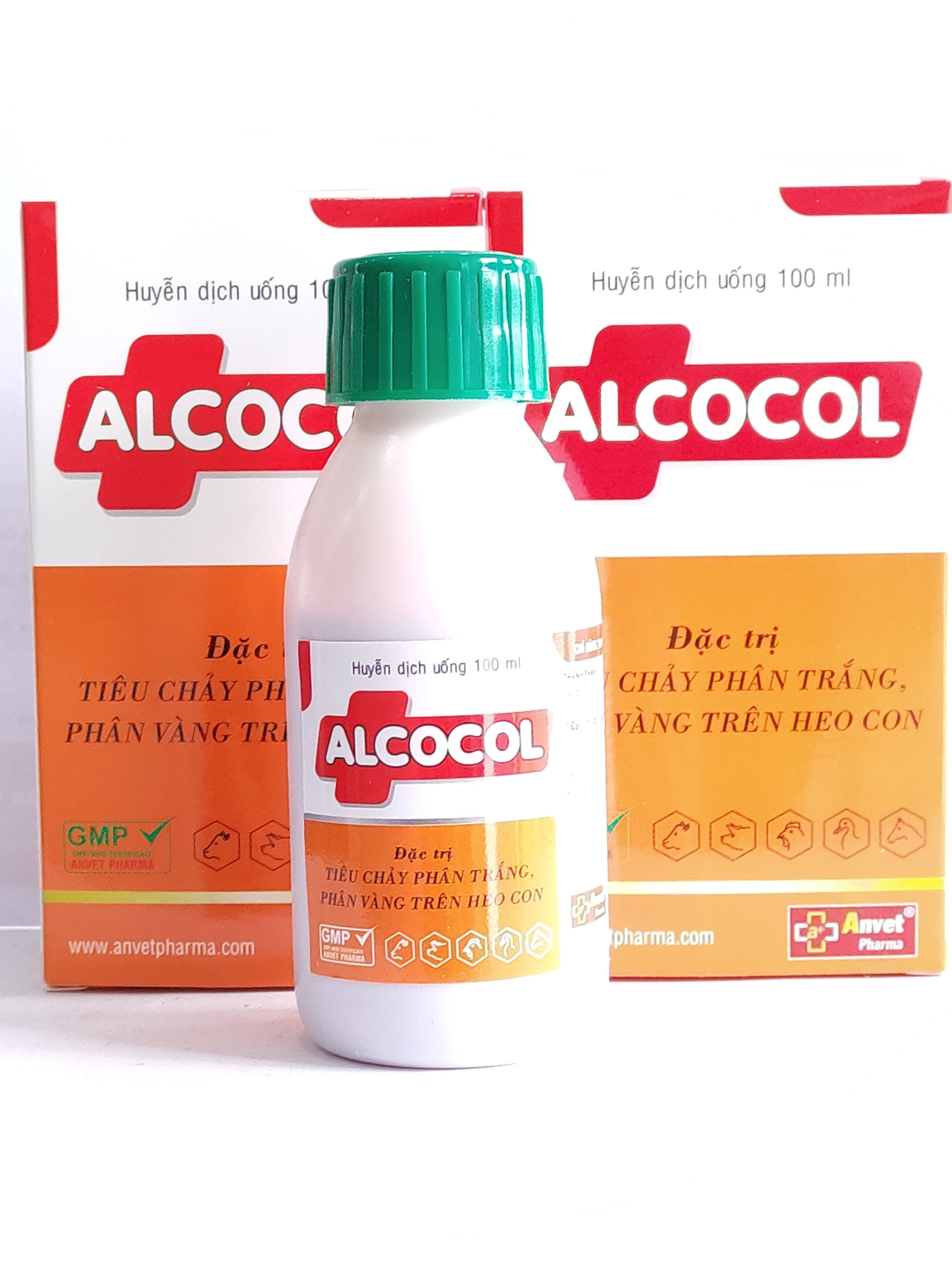 ALCOCOL 100ML huyễn dịch uống đặc trị tiêu chảy phân trắng, phân vàng trên heo con