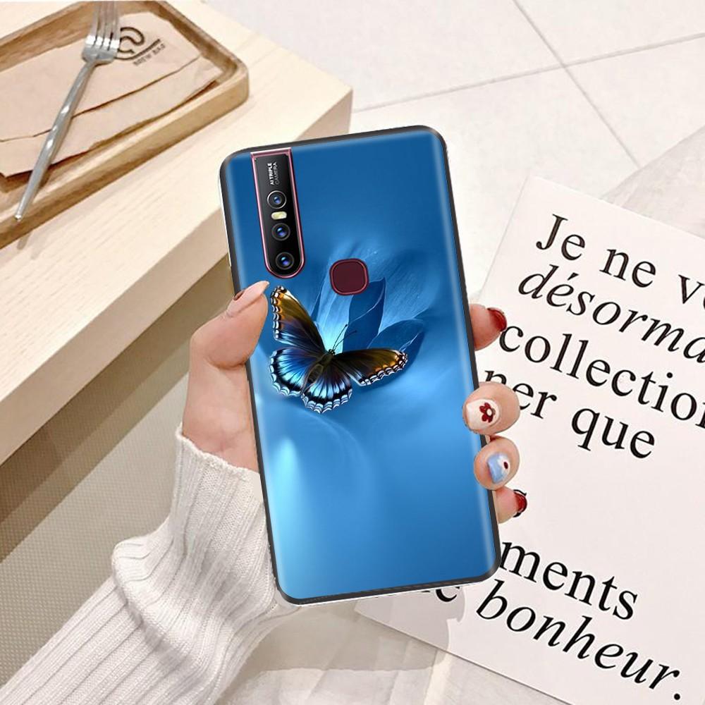 Ốp lưng dành cho điện thoại ViVo U10 Viền dẻo TPU hình Cánh Bướm Xanh
