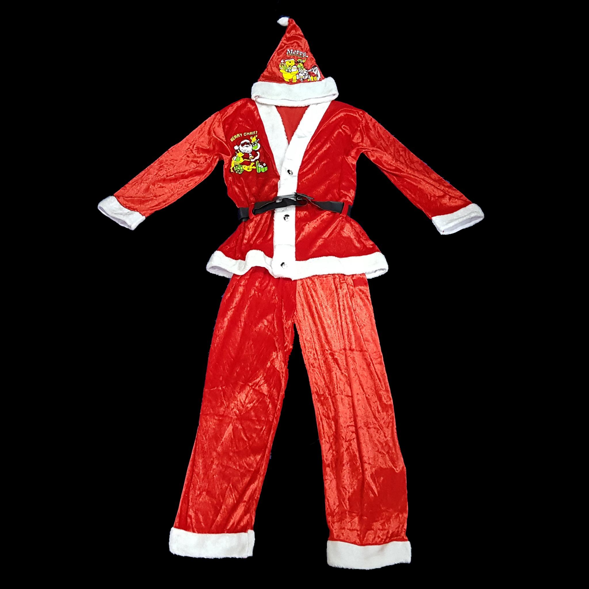 Bộ Quần Áo Noel Vải Nhung Kèm Nón - Size 10