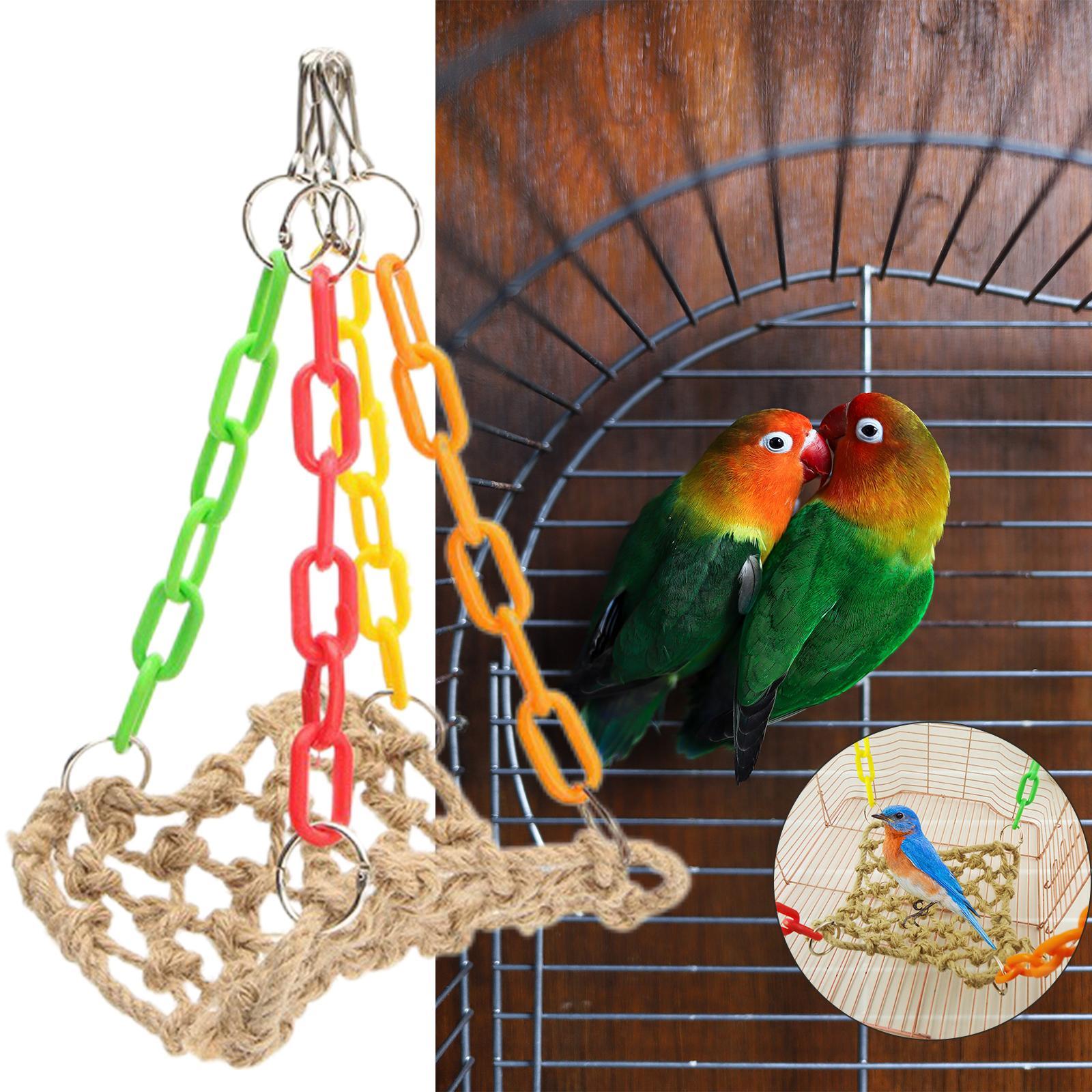 Pet Bird Swing Parrot Parakeet Budgie Cockatiel Cage Hammock Toys Hanging