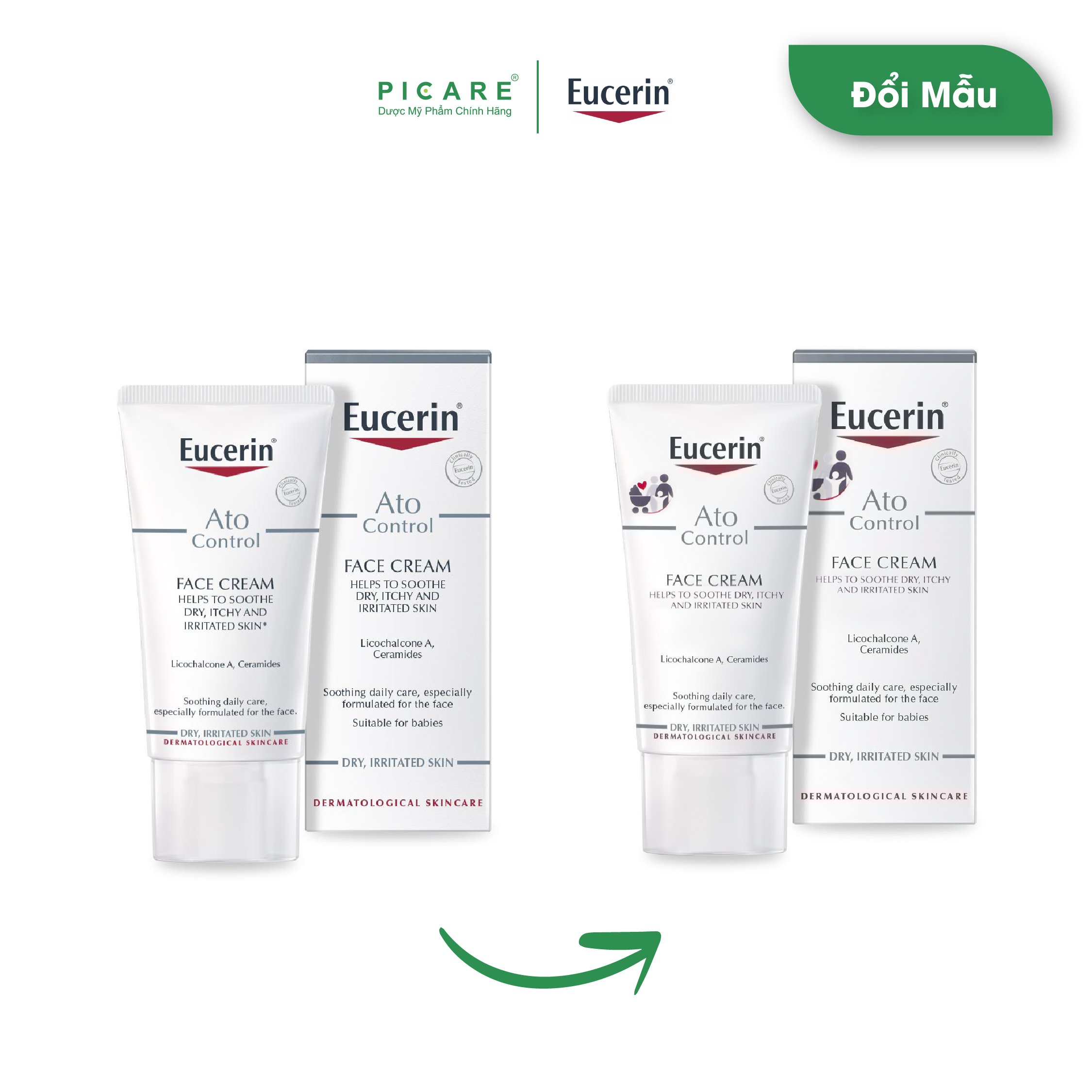 Kem dưỡng da mặt chàm khô Eucerin AtoControl Face Cream 