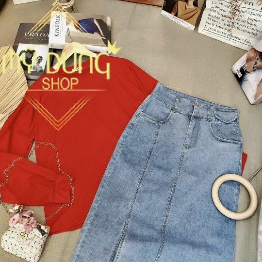 ÁO THUN COTTON TAY DÀI CỔ TRÒN