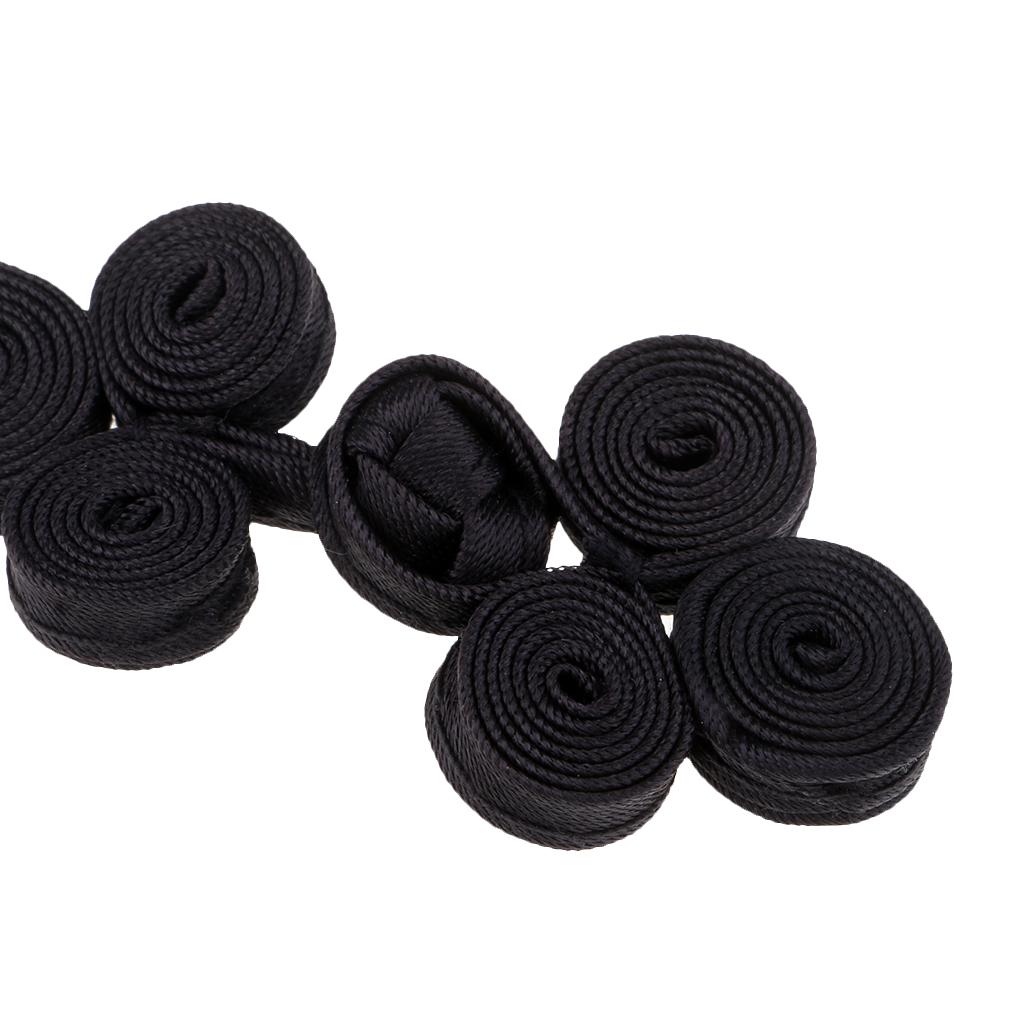 20 Cặp Trung Quốc Nút Thắt Nút 3 Bánh Xe Cho Sườn Xám Đường Bộ Đồ Đen Vàng