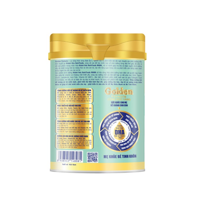 Sữa Bột Mama Golden Formula Dành Cho Mẹ Mang Thai & Cho Con Bú -  Khánh Hòa Nutrifoods- Hộp 400G/900G