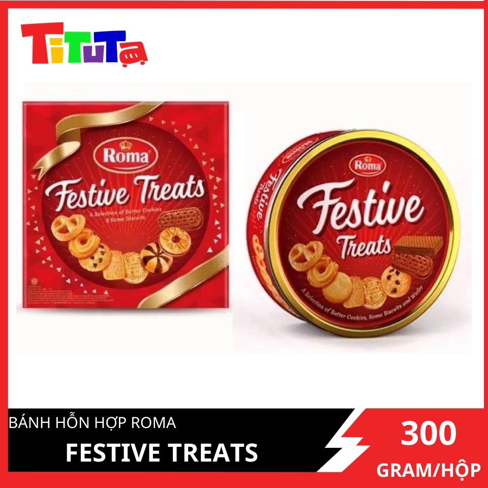 Bánh Quy Hỗn Hợp Roma Festive Treats Hộp 300g