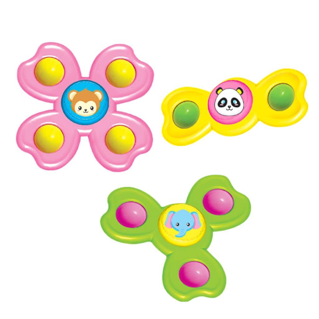 3pcs Suction Cup Top Toy Bathing Toys for Kids Boys Girls animal