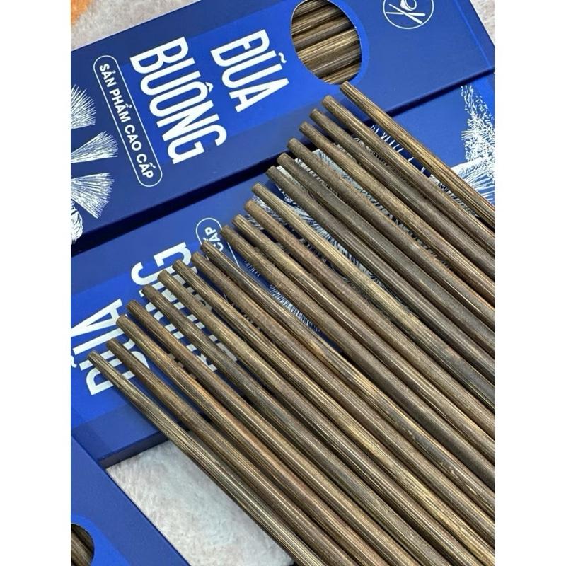 Đũa Buông Bình Thuận Cao Cấp [KHÔNG SƠN – KHÔNG HÓA CHẤT] – Đũa Sóng Lá Dùng Càng Lâu Càng Bóng Đẹp – An Toàn Khi Ăn Uống – Hộp 10 Đôi