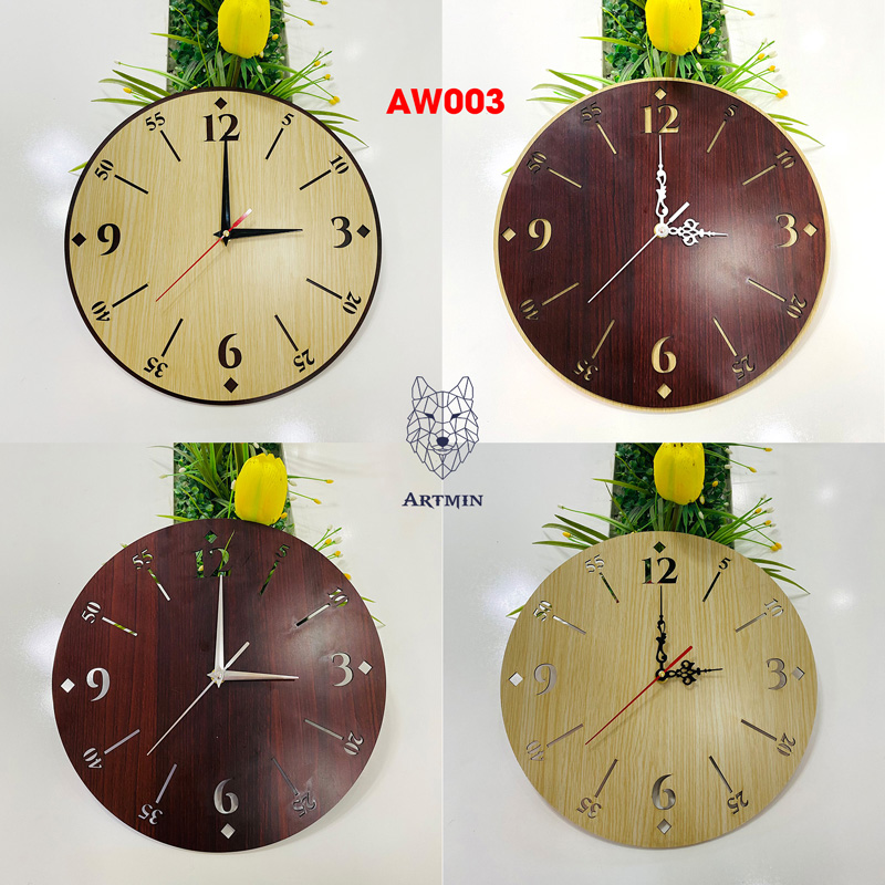 AW003 - Đồng Hồ Gỗ Treo Tường – Décor Trang Trí Hiện Đại