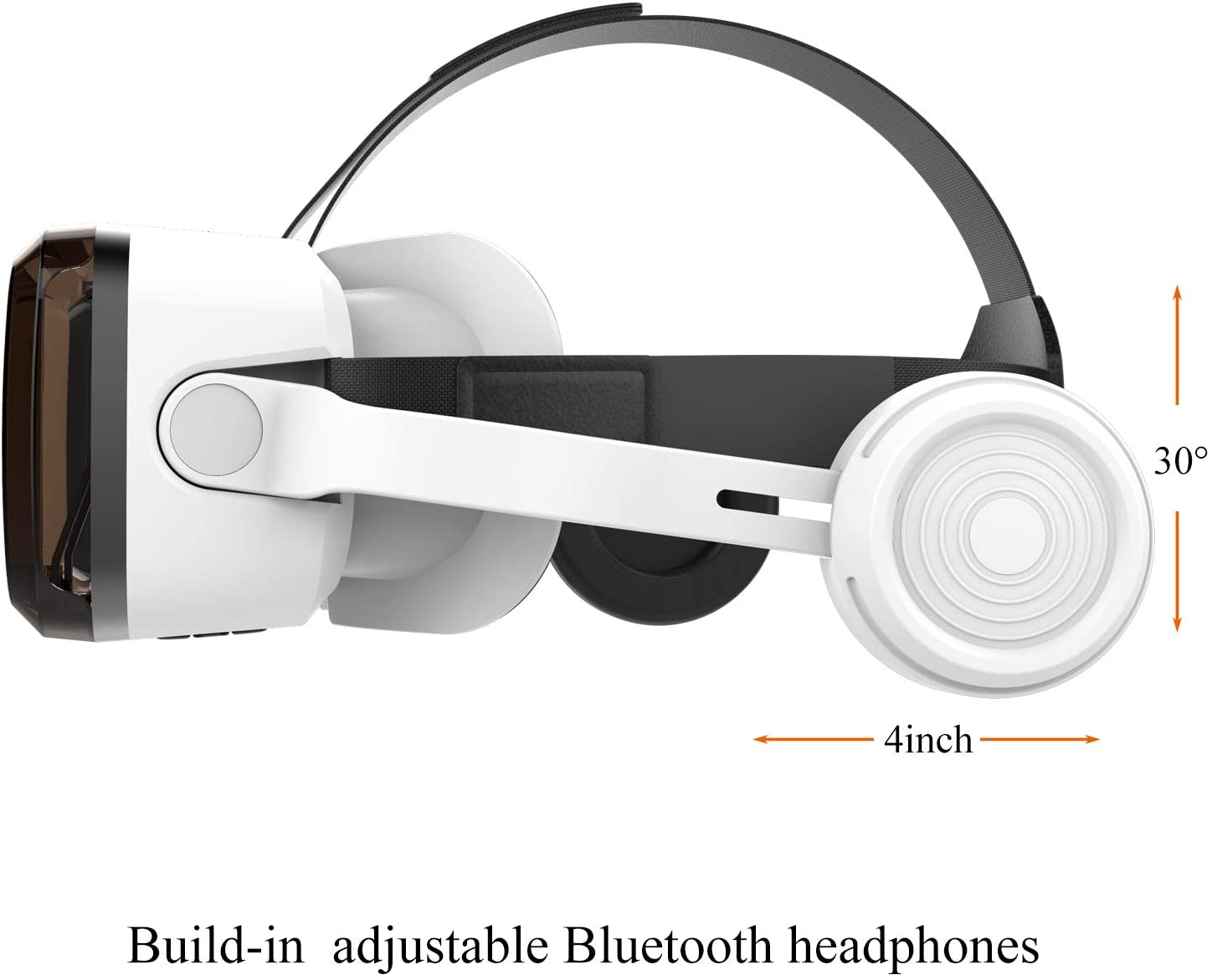 Kính thực tế ảo 3D Vr Shinecon thấu kính Bluelens, tai nghe bluetooth cho android, ios (hàng nhập khẩu)