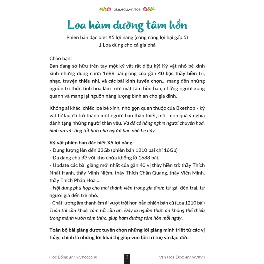 Loa Pháp Thoại Craven Truyền Thống - 1688 Bài Hàm Dưỡng Tâm Hồn - Hàng Chính Hãng