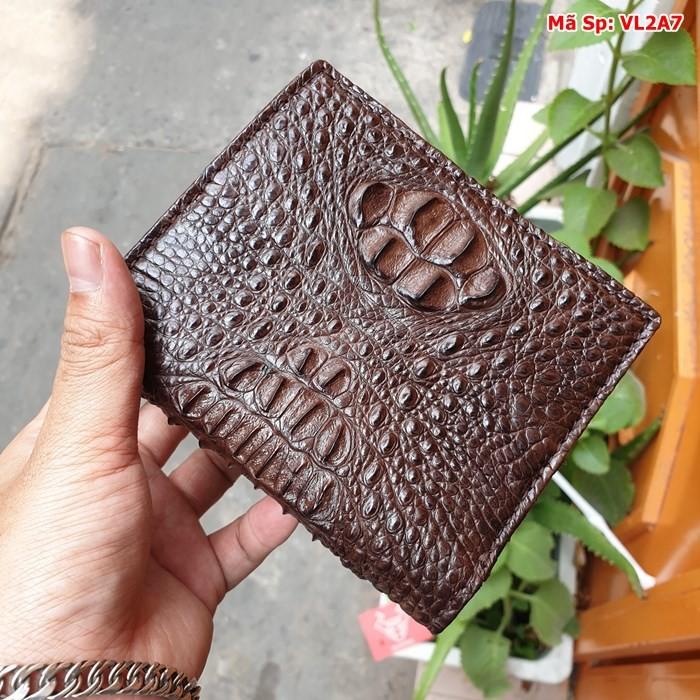 Bóp Da Cá Sấu 2 Mặt Nguyên Con VL2A7