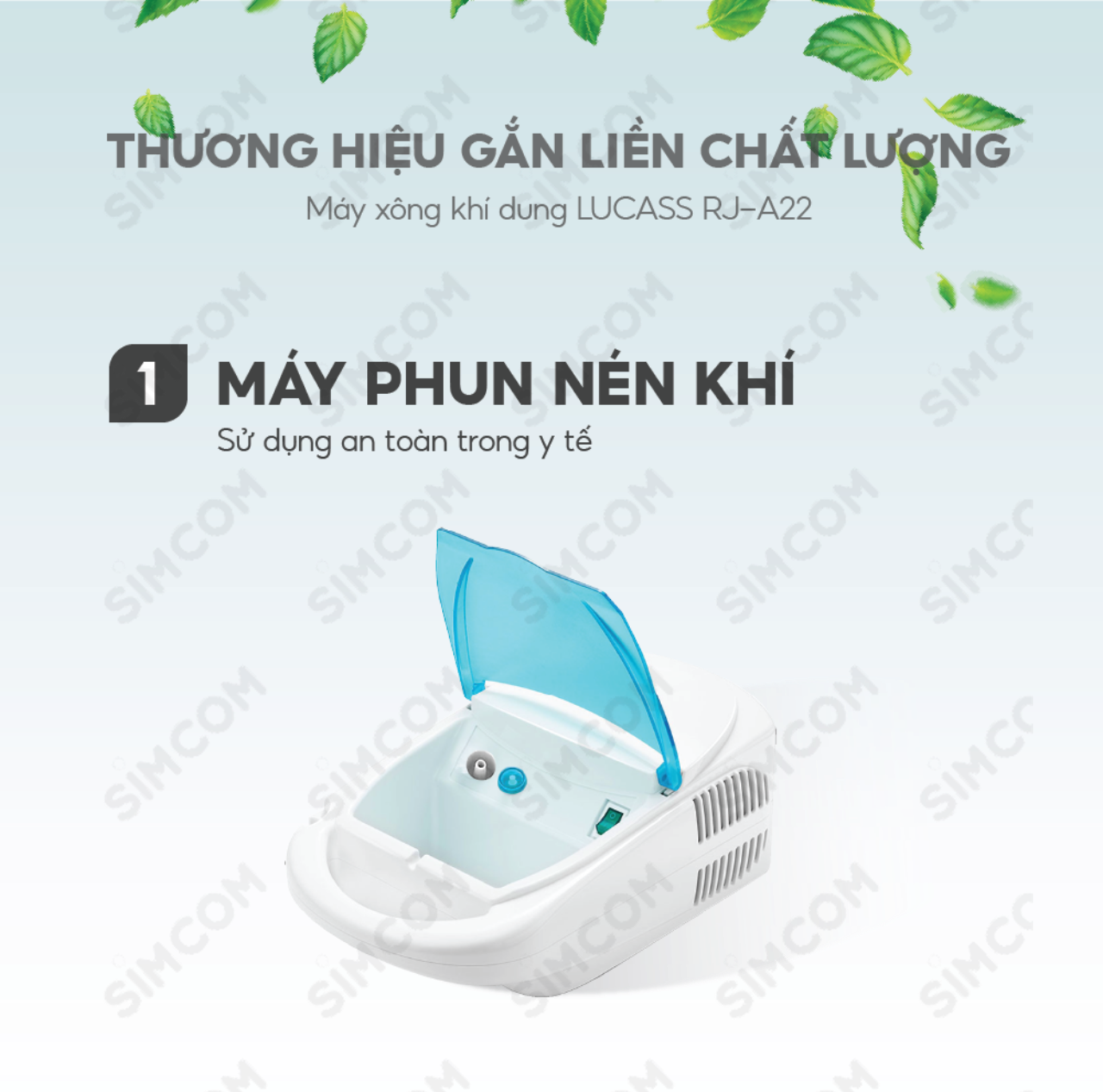 Máy xông khí mũi họng 2 trong 1 LUCASS A22 nhập khẩu chính hãng, xông khí dung, xông mũi, xông họng, bảo vệ hô hấp cho người lớn và trẻ em