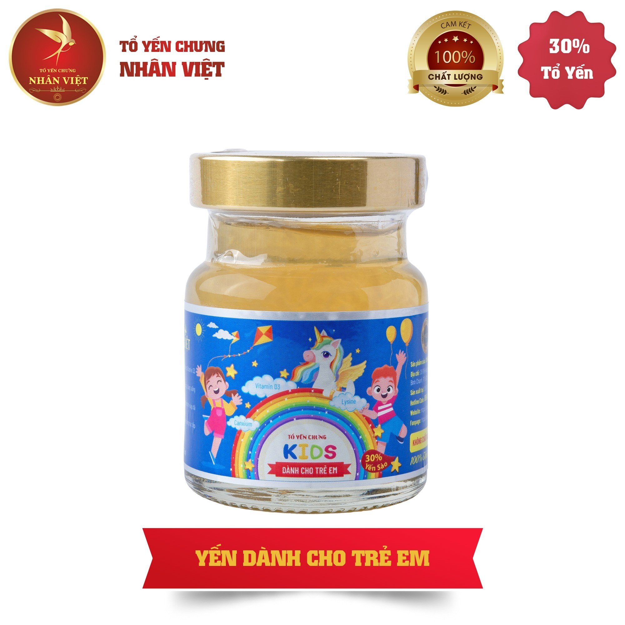 Lốc 6 Hũ Yến Cho Bé Nhân Việt Kids 30% Yến Giúp Bé Ăn Ngon, Cao Lớn 70ml/Hũ