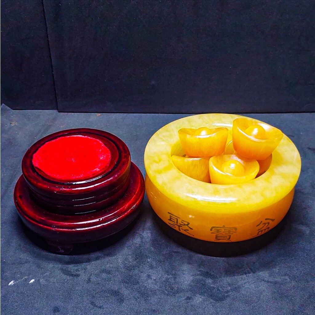 Bát Vàng, Bát Tụ Bảo , Tụ Bảo Bồn Đá Ngọc Hoàng Long - Đường Kính 13cm