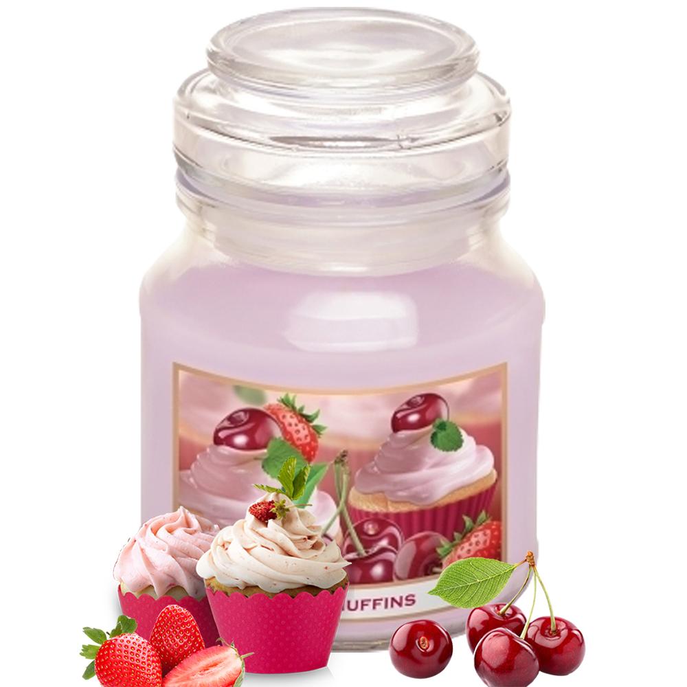 Hũ nến thơm tinh dầu Bartek Fruits Muffins 130g QT0400 - bánh muffin trái cây, nến trang trí, thơm phòng, thư giãn, Hỗ trợ khử mùi (giao mẫu ngẫu nhiên)