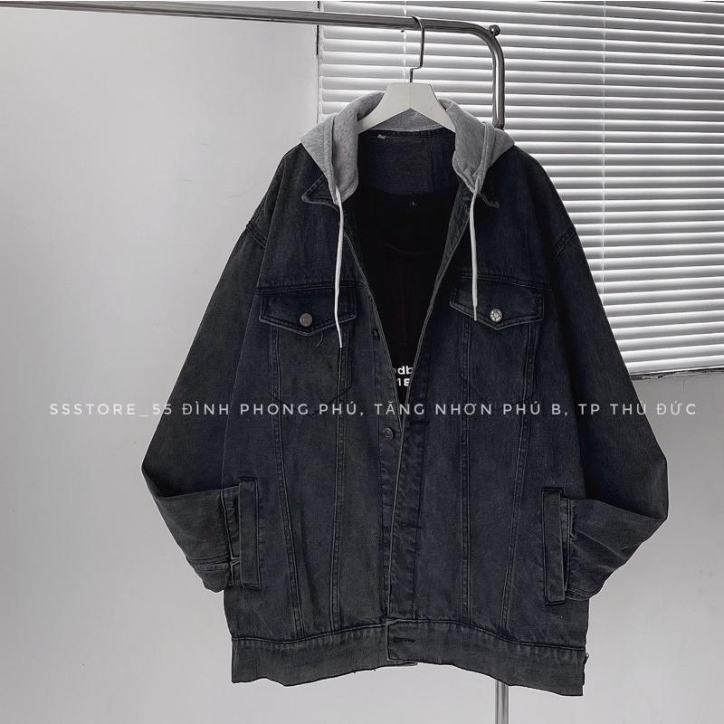 Áo khoác jeans có nón form rộng unisex nam nữ
