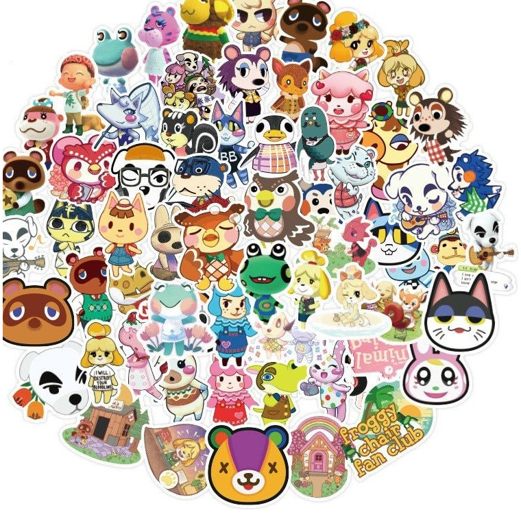 Set 60 Sticker động vật  ảnh ép lụa