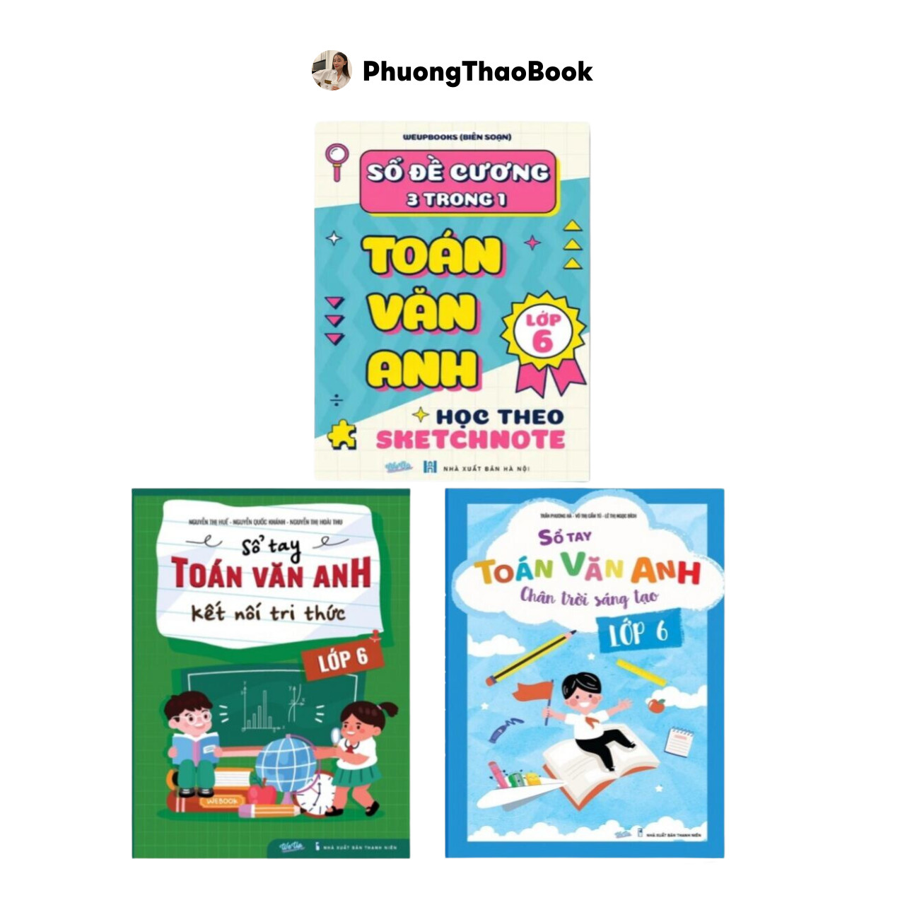 Sách - Combo 3 Cuốn Lớp 6: Sổ Tay Kiến Thức +  + Đề Cương Toán Văn Anh