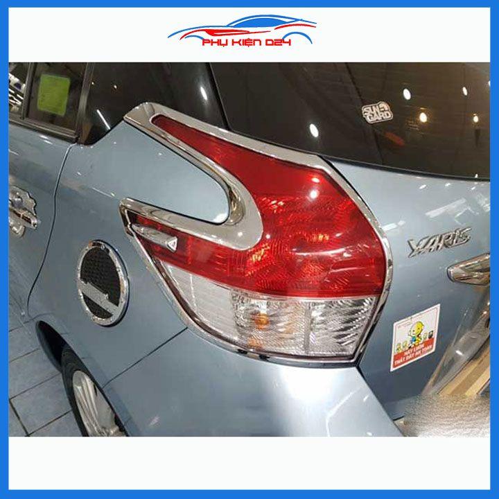 Ốp viền đèn pha hậu ô tô Yaris 2014-2015-2016-2017-2018 mạ crom, ốp đèn lắp trước sau trang trí bảo vệ xe hơi