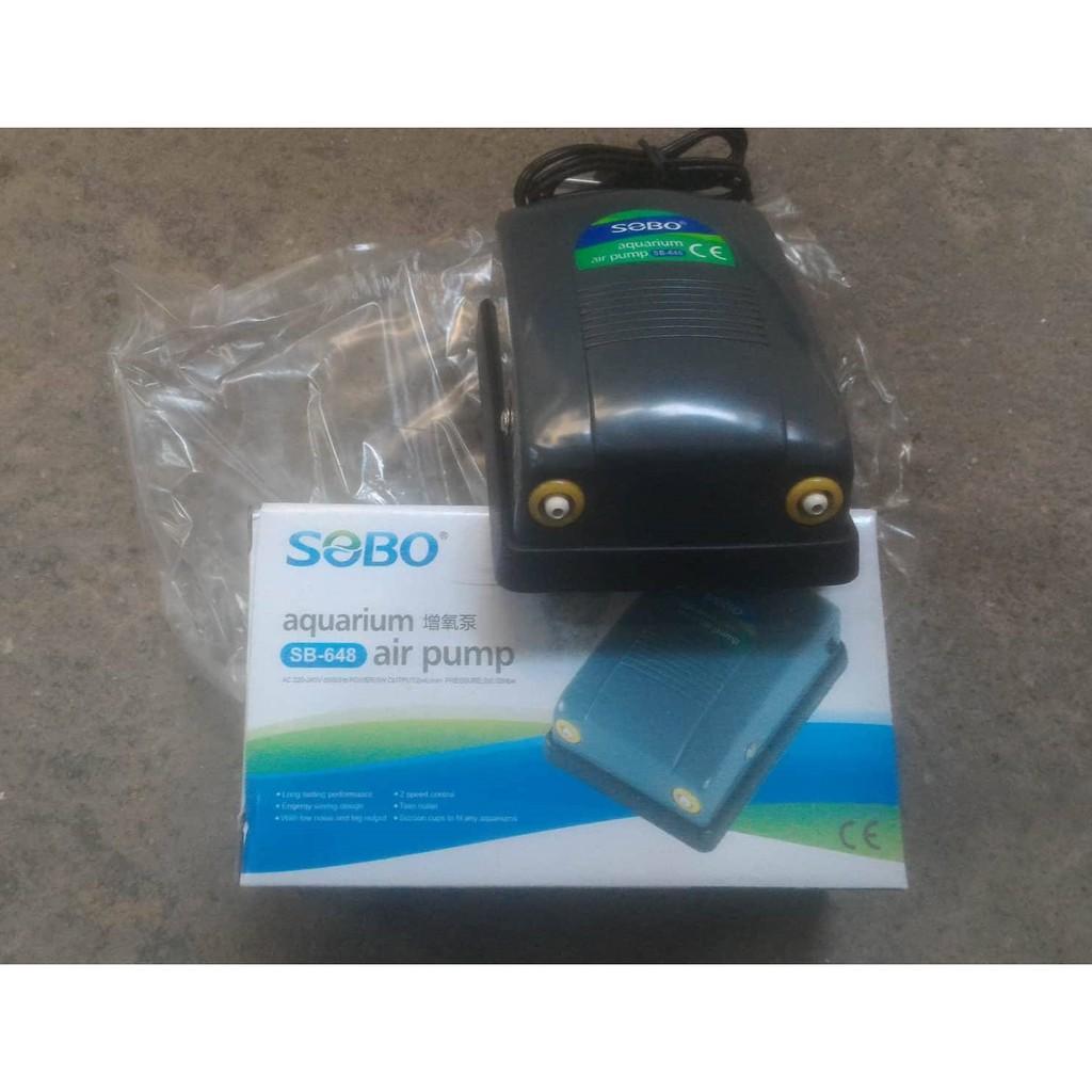 Máy sủi khí oxy hồ cá 2 vòi SB-648 + tặng dây sủi và quả sủi
