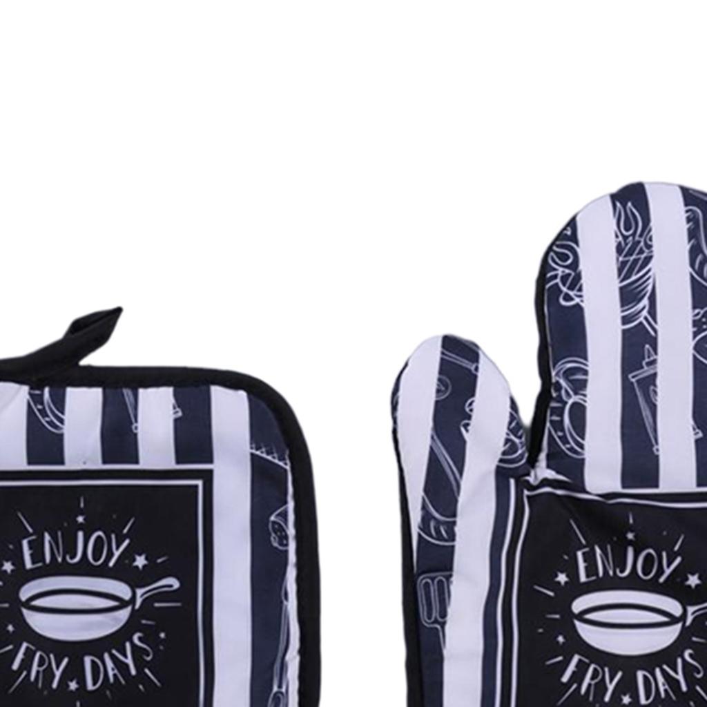 2pcs Oven Cotton Gloves Pot Holder Cooking Heat Resistant Mitt Bowl