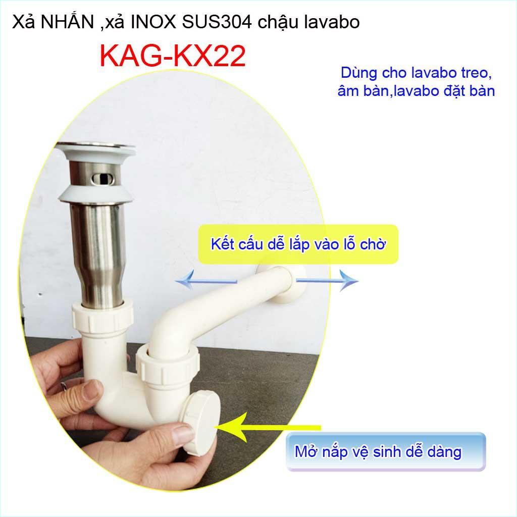 Xả lavabo Kace KAG-KX22, bộ xả nhấn sứ chậu rửa mặt chậu sứ giá tốt hiệu suất sử dụng tốt chặn tóc tốt thoát nước nhanh