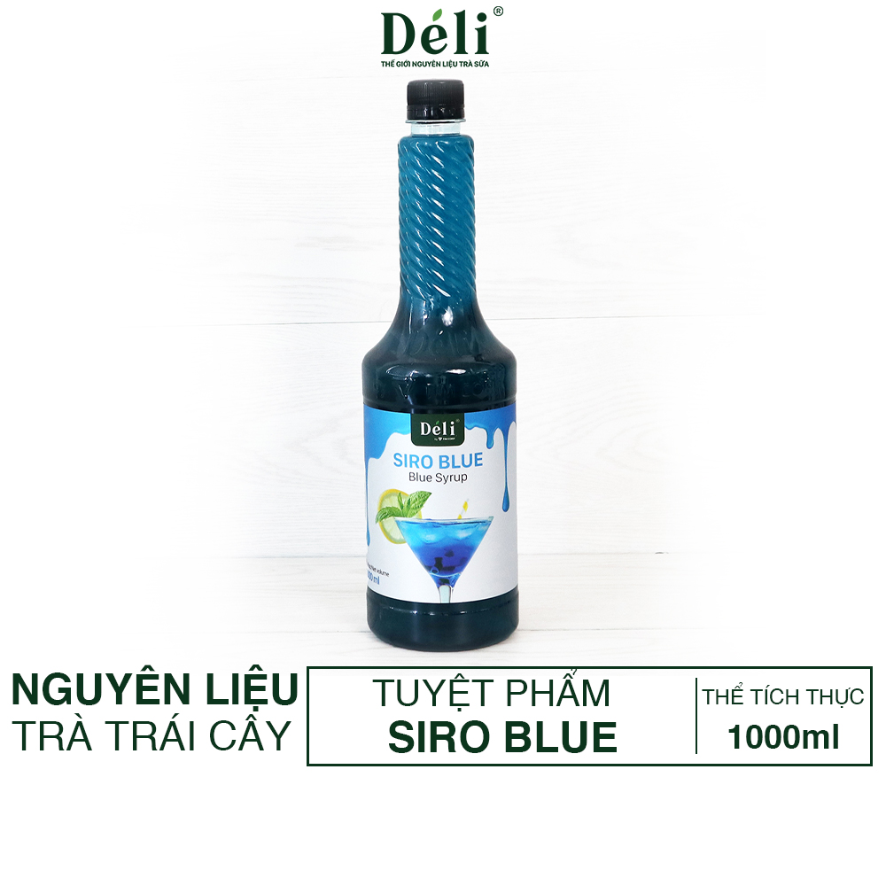 Siro blue Déli - 1 lít - đậm đặc, chuyên dùng pha chế trà trái cây, soda