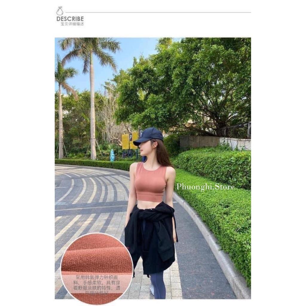(Ảnh Thật) Bra Thể Thao, Áo Sát Nách, Áo Ba Lỗ Thể Thao, Áo Croptop Thể Thao Co Dãn