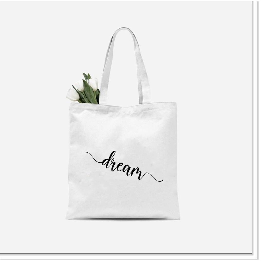 Túi tote vải bố đeo vai canvas chữ tiếng anhT6 PHONG CÁCH AOMI