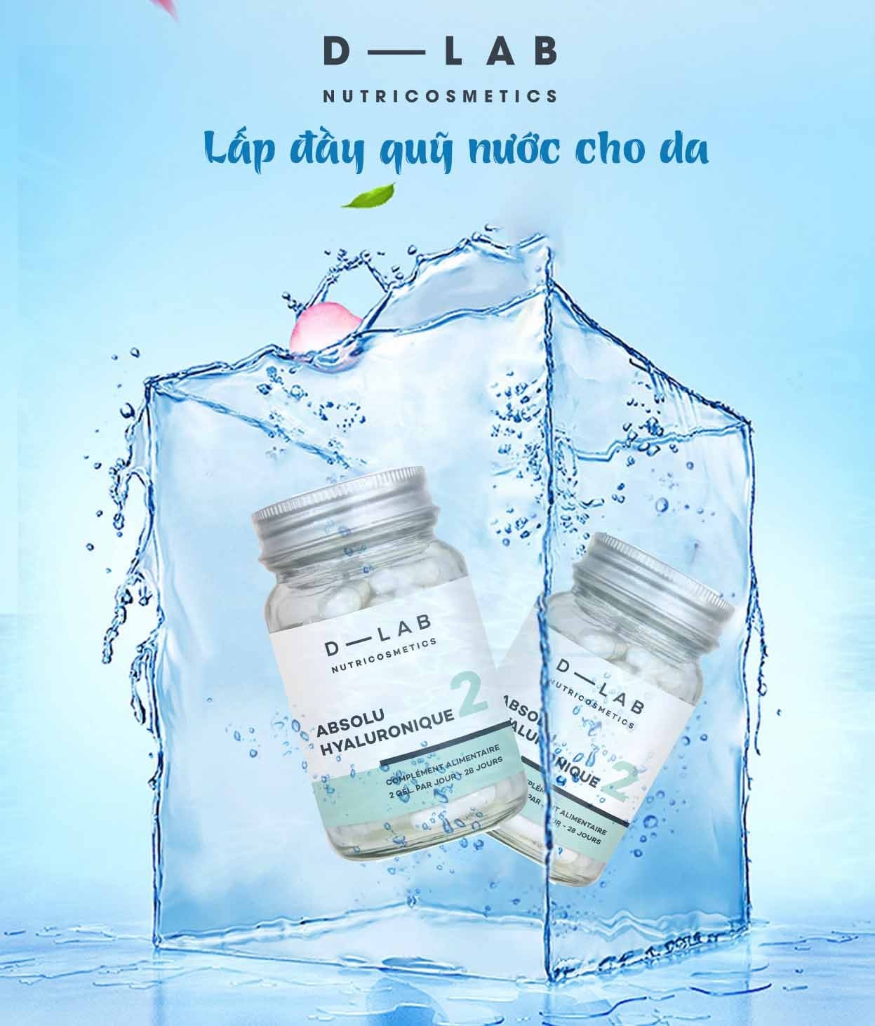 Viên uống D-LAB • Dưỡng ẩm Cấp nước cho da ️ • Ngăn lão hóa ️• Mờ nếp nhăn • Absolu Hyaluronique • Pure Hyaluronic • Pháp