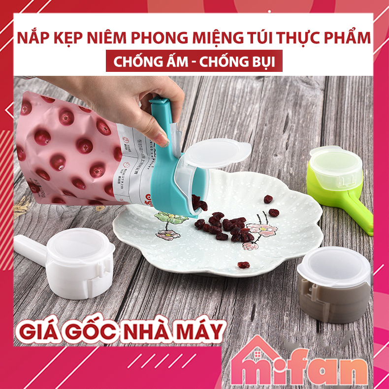 Nắp Kẹp Miệng Túi Thực Phẩm Mifan - Nắp Mở Tiện Lợi, Chống Ẩm, Chống Mốc, Bảo Quản Đồ Ăn, Đường, Sữa, Snack - Siêu Bền