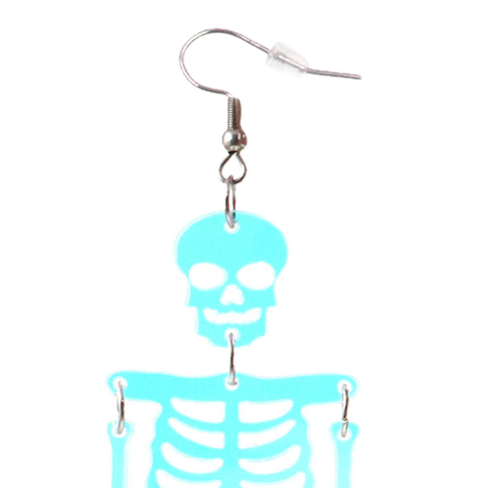 Halloween Skeleton Earrings Spooky Earrings Decor Costume Accessories Dress up Trendy Fashion Punk Dangle Earrings for Daily Wear Club