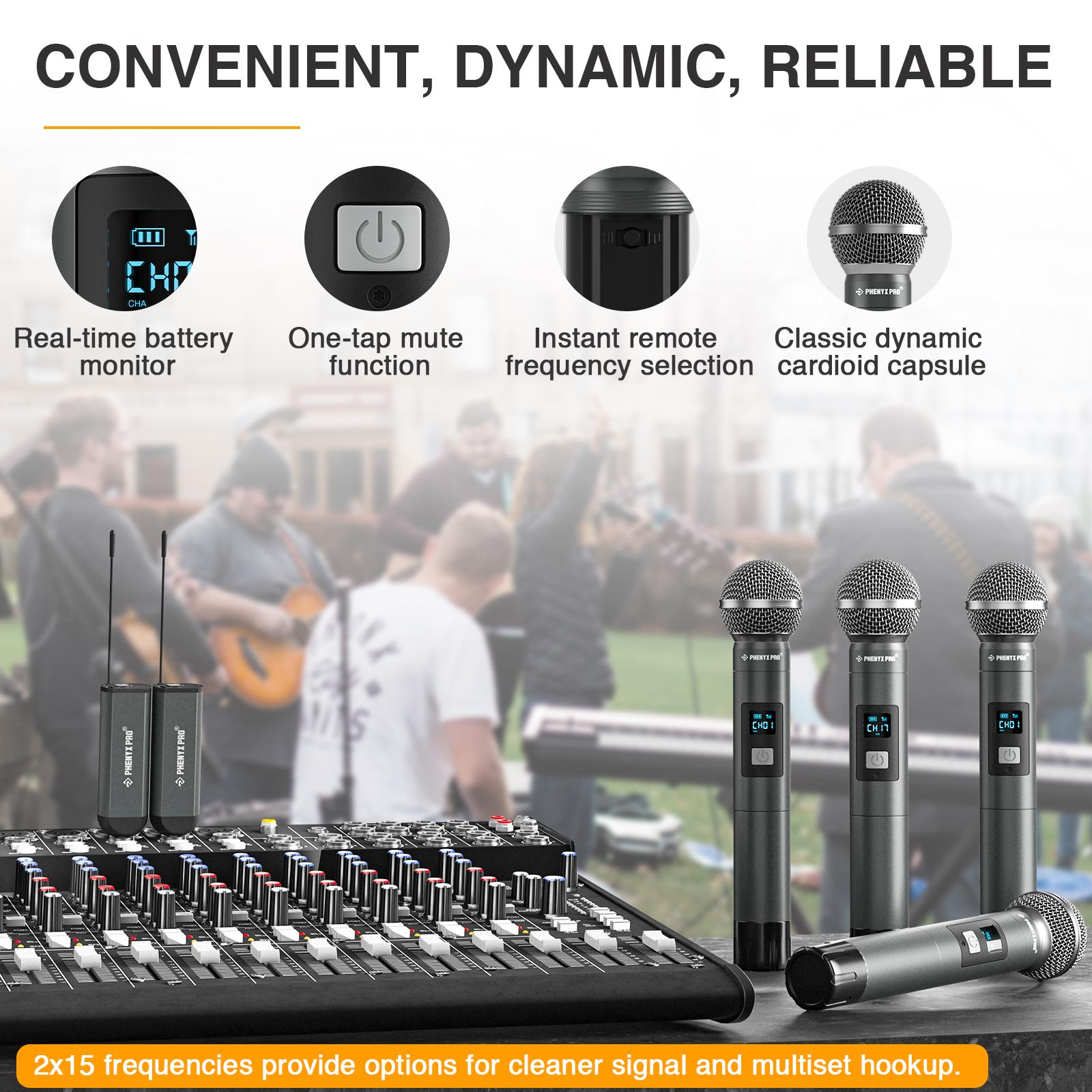 Micro không dây di động kỹ thuật số 2 kênh Ghi âm UHF Karaoke dji Mic 900mhz Mic cầm tay chuyên nghiệp Nhà thờ Màu sắc: PDP-2