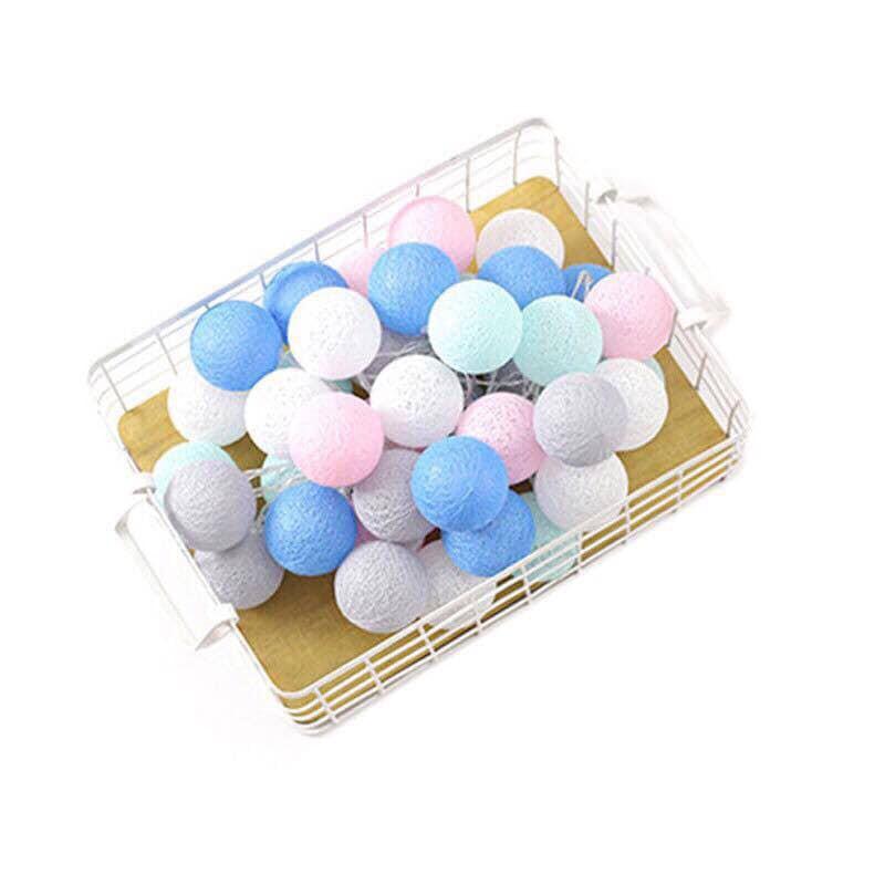 Đèn Led Ball Cotton Thái Lan ( 20 Bóng) Trang Trí Nhà Cửa, Sân Vườn Cắm Điện