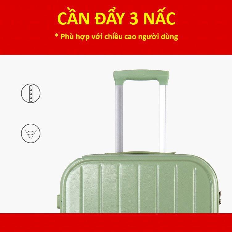 Vali kéo du lịch thời trang Hàn Quốc AS102 nhựa dẻo ABS, Chống va đập, khóa số an toàn